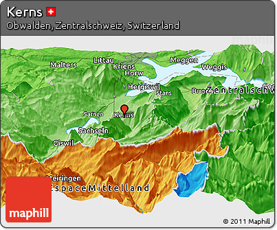 Political Panoramic Map of Kerns