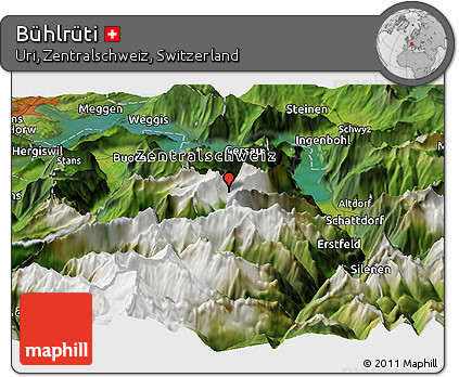 Satellite Panoramic Map of Bühlrüti