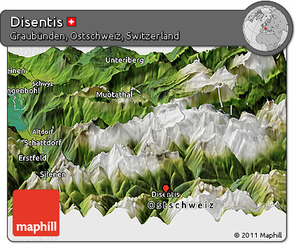 Satellite Panoramic Map of Disentis
