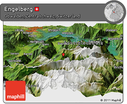 Satellite Panoramic Map of Engelberg