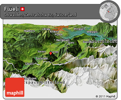 Satellite Panoramic Map of Flüeli