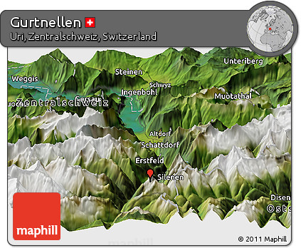 Satellite Panoramic Map of Gurtnellen