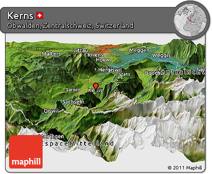 Satellite Panoramic Map of Kerns