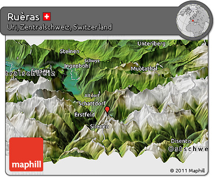 Satellite Panoramic Map of Ruèras