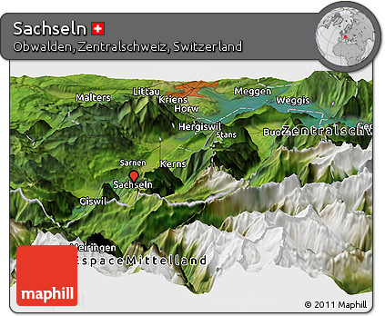Satellite Panoramic Map of Sachseln