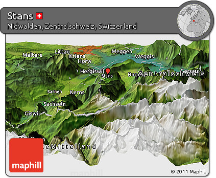 Satellite Panoramic Map of Stans