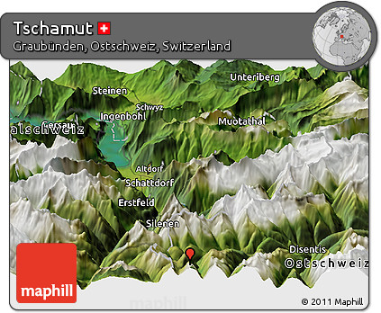 Satellite Panoramic Map of Tschamut