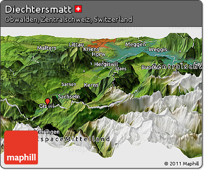 Satellite Panoramic Map of Diechtersmatt