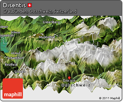 Satellite Panoramic Map of Disentis