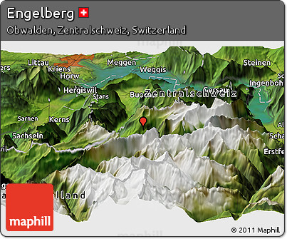 Satellite Panoramic Map of Engelberg