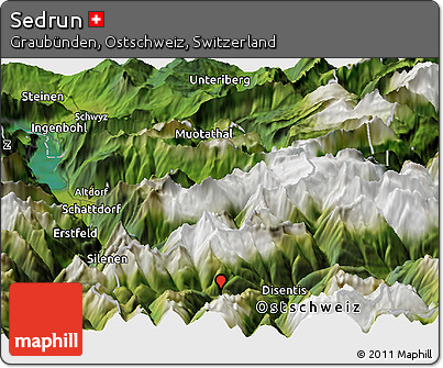 Satellite Panoramic Map of Sedrun