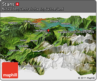 Satellite Panoramic Map of Stans