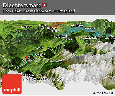 Satellite Panoramic Map of Diechtersmatt