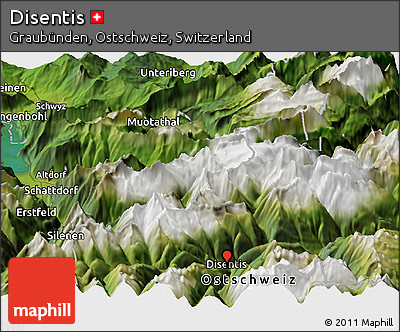 Satellite Panoramic Map of Disentis