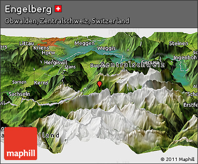 Satellite Panoramic Map of Engelberg