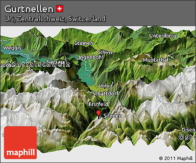 Satellite Panoramic Map of Gurtnellen