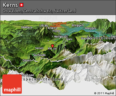 Satellite Panoramic Map of Kerns