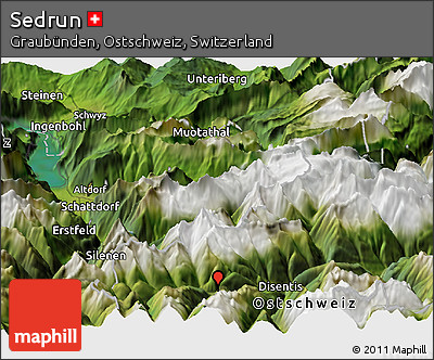 Satellite Panoramic Map of Sedrun