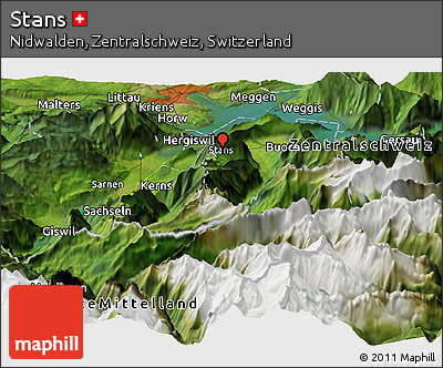 Satellite Panoramic Map of Stans