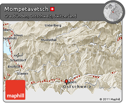 Shaded Relief Panoramic Map of Mompetavetsch