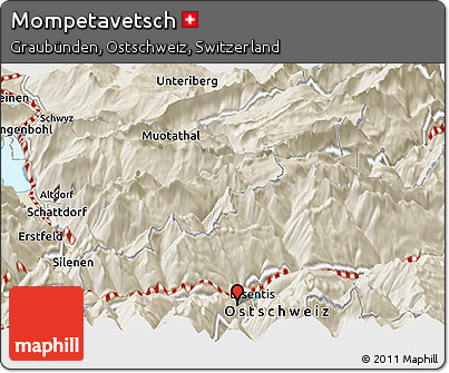 Shaded Relief Panoramic Map of Mompetavetsch