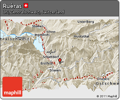 Shaded Relief Panoramic Map of Ruèras