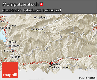 Shaded Relief Panoramic Map of Mompetavetsch