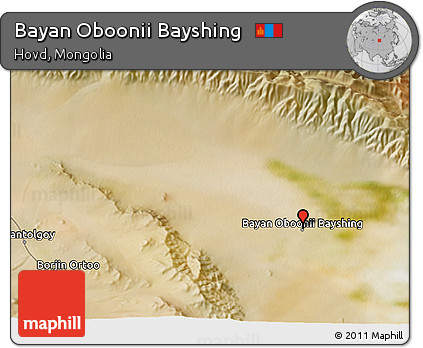 Satellite 3D Map of Bayan Oboonii Bayshing