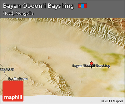 Satellite 3D Map of Bayan Oboonii Bayshing