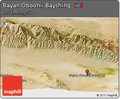 Satellite Panoramic Map of Bayan Oboonii Bayshing