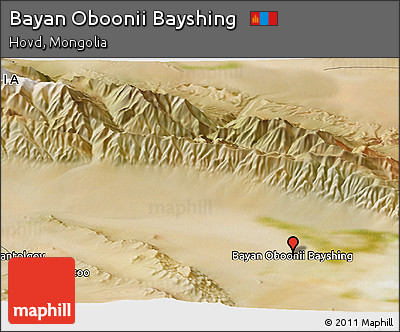 Satellite Panoramic Map of Bayan Oboonii Bayshing