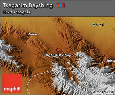 Physical 3D Map of Tsagarim Bayshing