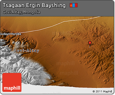Physical 3D Map of Tsagaan Ergin Bayshing