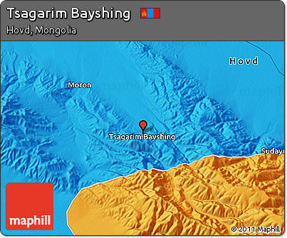 Political 3D Map of Tsagarim Bayshing