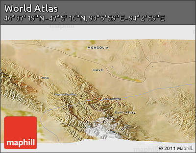 Satellite 3D Map of the Area around 46° 51' 18" N, 93° 34' 29" E