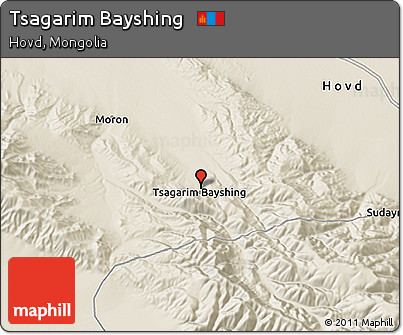 Shaded Relief 3D Map of Tsagarim Bayshing