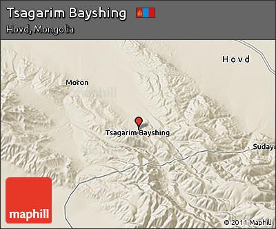 Shaded Relief 3D Map of Tsagarim Bayshing