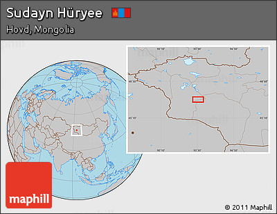 Gray Location Map of Sudayn Hüryee