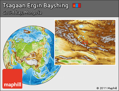 Physical Location Map of Tsagaan Ergin Bayshing