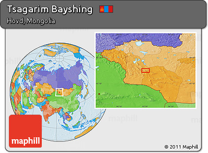 Political Location Map of Tsagarim Bayshing