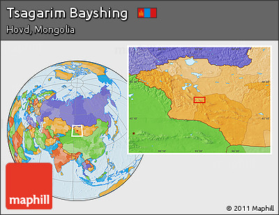 Political Location Map of Tsagarim Bayshing