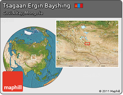 Satellite Location Map of Tsagaan Ergin Bayshing