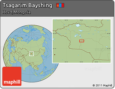 Savanna Style Location Map of Tsagarim Bayshing