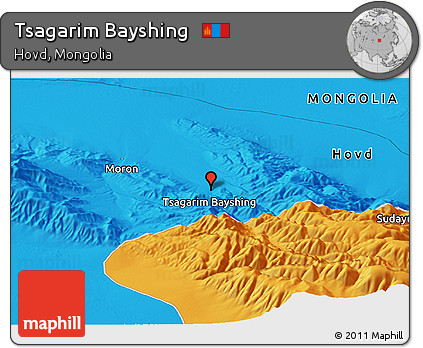 Political Panoramic Map of Tsagarim Bayshing