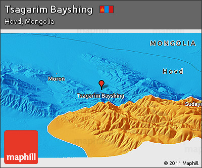 Political Panoramic Map of Tsagarim Bayshing