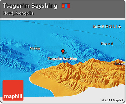 Political Panoramic Map of Tsagarim Bayshing