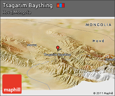 Satellite Panoramic Map of Tsagarim Bayshing