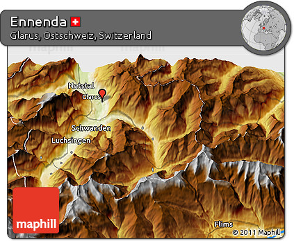 Physical 3D Map of Ennenda