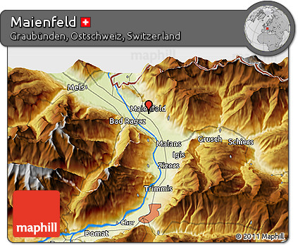 Physical 3D Map of Maienfeld