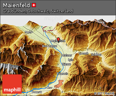 Physical 3D Map of Maienfeld